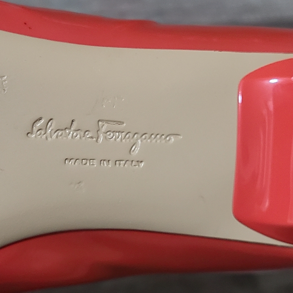 Salvatore Ferragamo Sanna Ballet Flat Red Shoes Size 6 - Picture 9 of 10